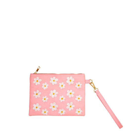 Daisy Embroidered Pouch