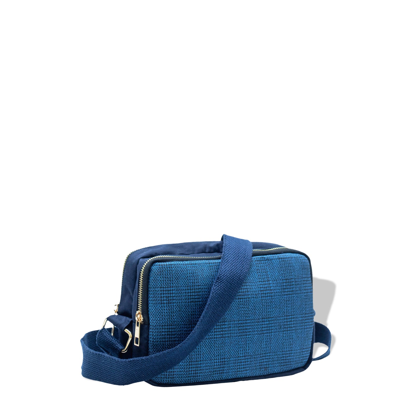 Blue Checkered Crossbody Bag
