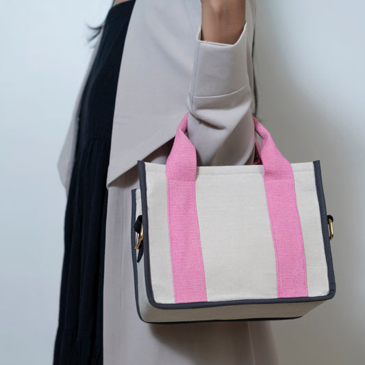 Pink Color Block Crossbody Bag